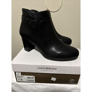 Giani Bernini Women's Black Memory Foam Artemyss Booties Shoes Size 10.5M